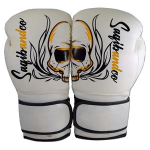 ถุงมือชกมวยสำหรับฝึกซ้อมสีขาว4oz 6oz 8oz หนัง PU สำหรับแข่งขัน - Product Image 6