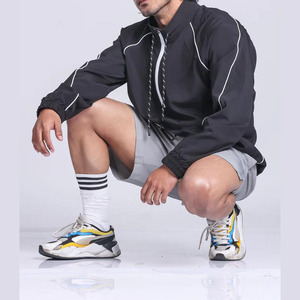 เสื้อแจ็คเก็ตกันลมแบบสปอร์ตแคชชวล กันน้ำ ซิป ¼  ทรงโอเวอร์ไซส์ คอกลม สำหรับผู้ชาย แบบเรียบง่าย - Product Image 5