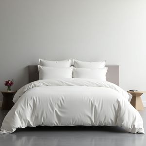 Funda nórdica de satén de algodón refinado 100% 180X240cm Patrón liso Mercerizado y firmado Ropa de cama de alta calidad - Product Image 4