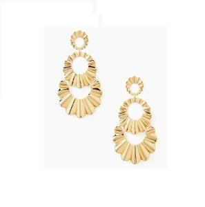 2024 vente en gros luxe personnalisé indien audacieux grosses boucles d'oreilles texturées plaqué or bijoux de mode étanche à l'eau cerceaux mode boucle d'oreille - Product Image 6