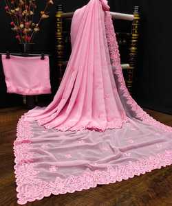 Auto conçu fête porter concepteur soie brodé Saree avec chemisier pièce marché de gros bas prix en vrac Sari dames porter 500 ethnique - Product Image 2