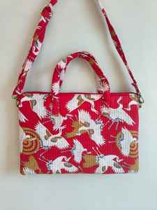 Sac pour ordinateur portable matelassé floral vintage de haute qualité fait à la main avec fermeture éclair et poignée pour les voyages - Product Image 5