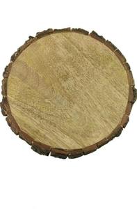 Plateaux de table de Noël en bois de manguier avec finition blanche et forme ronde à vendre de l'Inde - Product Image 3