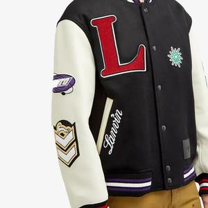 Veste en cuir pour hommes, veste de baseball avec logo personnalisé, nouvelle mode, veste de baseball - Product Image 3