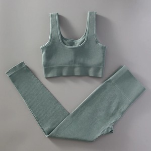 Conjuntos de ropa de Yoga 2024, conjunto de mallas de cintura alta para mujer, chándal, trajes de entrenamiento físico, ropa de gimnasio, Top para niñas - Product Image 2