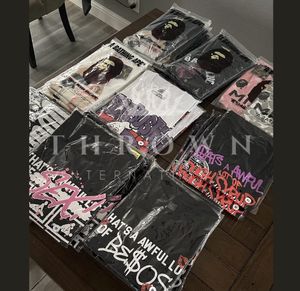 เสื้อยืดผู้ชายแขนสั้นพิมพ์ลายขนาดใหญ่สไตล์สตรีทแวร์ฮิปฮอปแบบหลวมๆ ขายส่งจำนวนมาก - Product Image 4