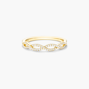 Delicado anillo de banda delicada de diamante cultivado en laboratorio de forma redonda, oro amarillo de 10K, diseño elegante y moderno para uso diario, regalo para mujer - Product Image 1