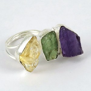 <b>Chunky</b> Fancy Shape Amethyst Prehnite Citrine 925 Sterling <b>Silver</b> <b>Rings</b> Indian Fashion <b>Silver</b> Jewelry 925 <b>Silver</b> Jewelry - Product Image 1