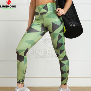 ชุดโยคะสำหรับผู้หญิงกางเกงเอวยางยืดลายพื้นกางเกงสไตล์เอวยางยืด - Product Image 4