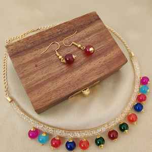 Conjunto de Mala de cristal hermoso de calidad superior para niñas y mujeres, Ideal para ropa informal y Formal, collar Simple para ropa universitaria - Product Image 6