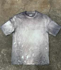 Logo personnalisé pour hommes 100% coton blanc épais à manches courtes Streetwear Vintage en détresse soleil délavé à l'acide t-shirt - Product Image 4