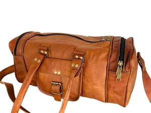 Bolsa de lona de cuero hecha a mano de lujo equipaje de viaje de cuero genuino elegante FIN DE SEMANA bolsa de gimnasio de noche llevar al por mayor - Product Image 2