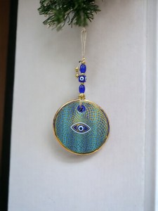 Ojo Turco DAFNI de 13 CM, Hecho a Mano, en Vidrio Magnético con Relieve, Decoración de Pared Tradicional, Regalo Promocional Novedoso de Estambul, Turquía - Product Image 6