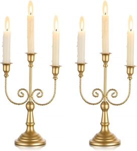 <b>Table</b> Centerpiece Decor latest Gold Candles Holder Decoration Stands <b>Tall</b> Antique Metal Candle Holder Set Candle Holders - Product Image 3