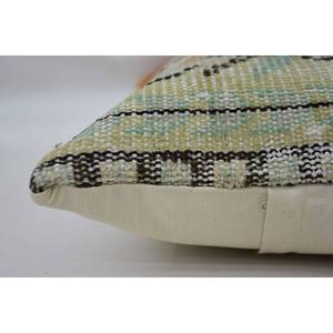 Premium Beige Kantha <b>Patchwork</b> Wool Pillow 16x24 Inch Luxury Vintage Woven Pattern Portable <b>Bedding</b> Fluffy Square Ring Features - Product Image 4