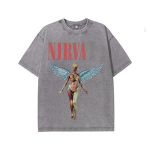 High Quality Man T-shirt 100% Cotton Heavyweight Digital Printing Oversize Distressed <b>Sand</b> Wash Tshirts for Men - Product Image 3