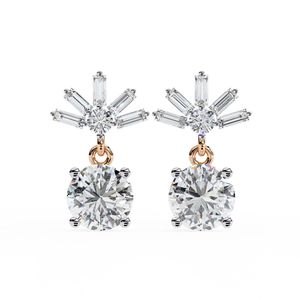 Pendientes de Diamantes Cultivados en Laboratorio, Únicos, con Oro Rosa de 18k, Certificados por IGI, para Uso Casual, Diamantes Americanos - Product Image 3