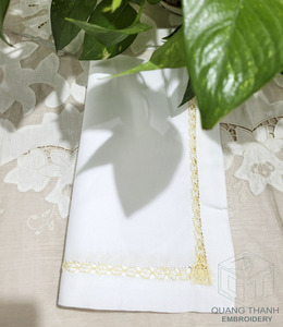 Servilleta de cena de diseño hecho a mano Hemstitch, servilleta de mesa clásica de algodón blanco de alta calidad para eventos de Hotel en casa - Product Image 6