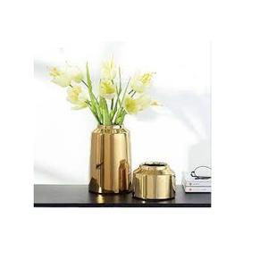 Vase à fleurs en métal traditionnel, décoration de table de salon en or poli, emballage haut de gamme - Product Image 5