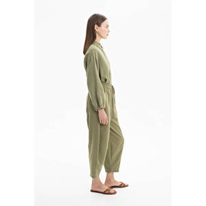 Khaki Relaxed Fit Casual <b>Harem</b> <b>Trousers</b> with Breathable Oxford Fabric - Product Image 2