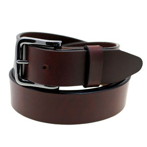 Ceinture en cuir de vache véritable authentique et simple avec une texture unique, boucle en acier de haute qualité, style minimaliste décontracté - Product Image 5