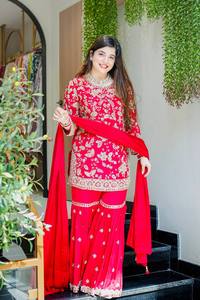 Presentamos el Nuevo Salwar Kameez de Diseñador para Mujer, Ropa de Fiesta con Bordado Intenso, Secado Rápido, para Todas las Temporadas, Microalgodón, Corte Regular - Product Image 2