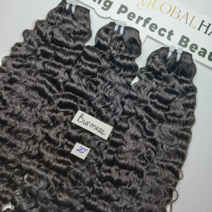 2024 Precio de Fábrica al por Mayor 100% Original Cabello Humano Natural Virgen Rizado Birmano y Vietnamita en Paquetes de la Mejor Calidad Crudo Procesado a Máquina - Product Image 1