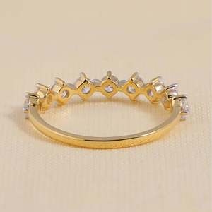 Minimalist Lab Grown Cut Diamond Eternity Wedding <b>Band</b> Stackable <b>Ring</b> Sterling Silver/Gold/Platinum VS1 Clarity Color F Lab Use - Product Image 3