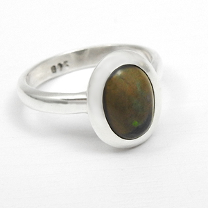 Classique fait à la main concepteur solide 925 en argent Sterling naturel noir opale guérison pierre de naissance pierres précieuses lunette ensemble anneaux bijoux fins - Product Image 2