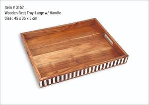 Bandeja de Madera para Servir con Asa, Ecológica, Duradera, Segura, Estilo Moderno, para Desayuno, Comida, Decoración, Bodas Reales - Product Image 4