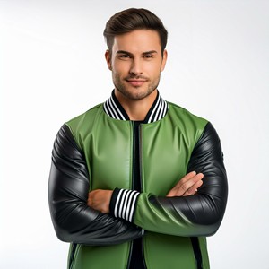 Chaquetas Varsity de Invierno de Lona Ecológica Personalizables para Hombre, Estilo Universitario de Chicago, con Diseño Frontal Bordado Personalizado con Letras - Product Image 6