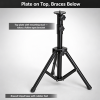 Support de projecteur suiveur réglable en hauteur (1-1,7 m), charge 35 kg, trépied pour éclairage de scène, tube rond 40/35 pour éclairage de scène