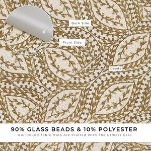 Christmas <b>Dining</b> <b>Table</b> Beaded <b>Runner</b> Placemat Handmade Cloth Decorative Wedding Mat With Leaves Design for Home Use - Product Image 2