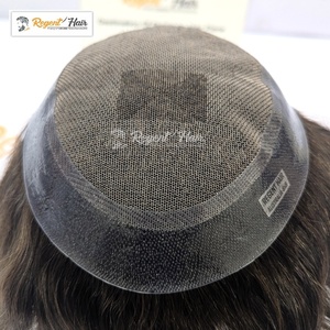 Premium REGENT australie Remy toupet pour hommes trame attachée à la main vague naturelle droite pour base de dentelle 100% densité Stock disponible - Product Image 3