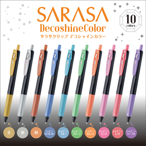 Bolígrafo de Gel Zebra Sarasa Clip 0.5mm, Serie Deco Shine Color (JJ15), Plástico, Hecho en Japón, Tinta Multicolor, para Oficina y Escuela - Product Image 2