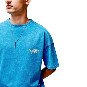 Alta calidad Unisex Oversized Drop Shoulder Boxy Streetwear camiseta Vintage ácido lavado pantalla Impresión logotipo personalizado tejido hombres - Product Image 5