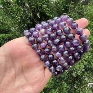 Bracelet perlé d'améthyste de qualité supérieure bijoux en cristal unisexe réglables pour la guérison spirituelle pour l'exportation - Product Image 1