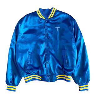 Nouvelles Arrivées en Gros : Blouson Coupe-Vent Varsity à Manches Pailletées, Col Montant, Style Vintage Hiver, Tenue Grecque Élégante pour Sororité, en Denim - Product Image 4