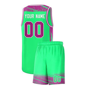 Ensemble de maillots de sport uniforme de basket-ball imprimé sur mesure pour l'entraînement sportif ensembles de vêtements de basket-ball respirants pour adultes - Product Image 3