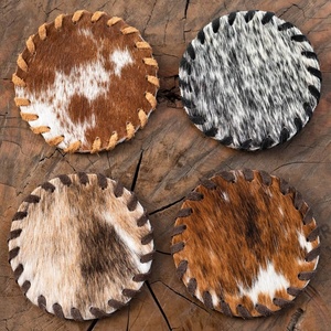 High Quality Customized Soft-Round PU Leather-Coaster With Logo-Luxury Leather Cup-Coaster <b>Set</b> For Drinks-Coffee Beer-Holder - Product Image 3