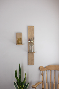 High Quality Wall Hanging Wood Shelves | Set of Two Rustic <b>Plant</b> Shelves for Flower <b>Pot</b> Home Decor for Home Decoration - Product Image 5