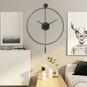 High Quality Iron Wall <b>Clock</b> with Black Finished <b>Modern</b> Design Perfect for Bedroom Decoration Living room Interior Decor - Product Image 1