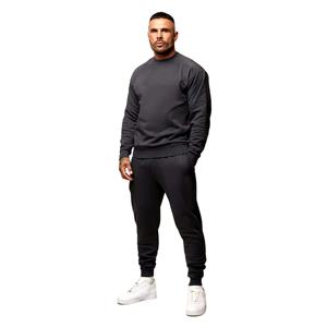 High Quality Two Piece Tracksuit <b>Plain</b> Pullover <b>Sweatshirt</b> Set 100% Fleece Cotton Oversized Custom Men Crewneck Sweat Suit - Product Image 1