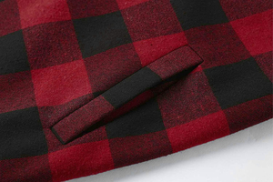 Camisa deportiva de franela a cuadros de búfalo rojo y negro con cremallera de longitud completa, ropa protectora impermeable a prueba de viento aprobada por CE para - Product Image 4