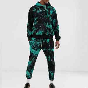 Haute qualité hommes cravate teinture survêtement sur mesure 100% coton avec Logo Top qualité doux respirant tissu hommes cravate teinture survêtement - Product Image 1