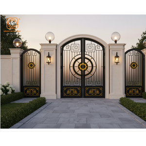 Portes en fer forgé de luxe KHP, double entrée, galvanisées, étanches, antivol, en acier durable, fabriquées au Vietnam. - Product Image 2