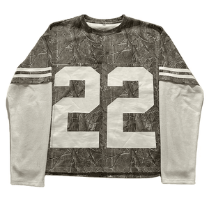 เสื้อยืดแขนยาวผ้าฝ้ายทรงโอเวอร์ไซส์แขนยาวเสื้อ Y2K กราฟิกแบบกำหนดเอง - Product Image 1