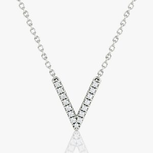 Collier pendentif en argent 925 V ARTICAL Moissanite plaqué rhodium Bijoux pour femmes - Product Image 1
