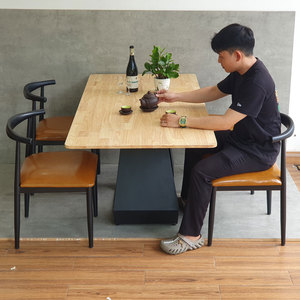 Ensemble de table et chaises de salle à manger rectangulaire classique minimaliste 160x80cm 4 places Meubles de maison en bois de luxe -CBBA121 - Product Image 2