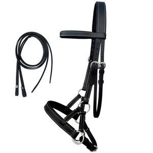 Bride en cuir de cheval de qualité supérieure en gros en vrac avec rênes solide Durable confortable équitation Tack pour le spectacle d'entraînement - Product Image 1